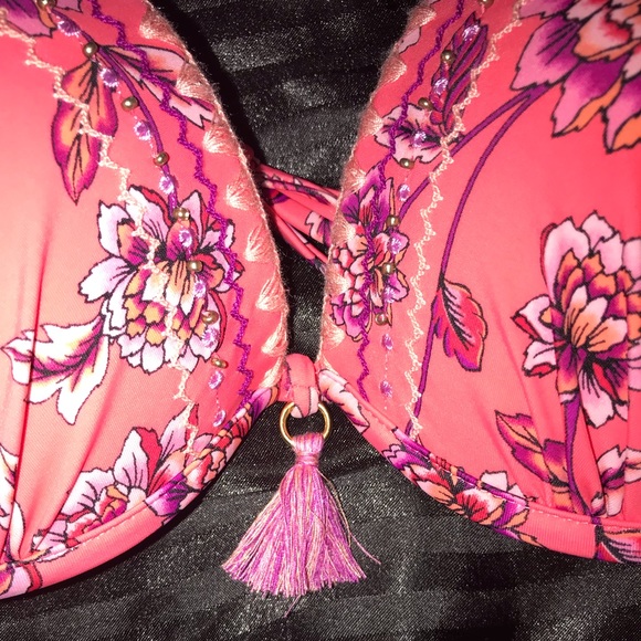 T&T Storybook Romance Coral Pink Floral Print 2 Piece Bikini Swimsuit - Picture 10 of 16